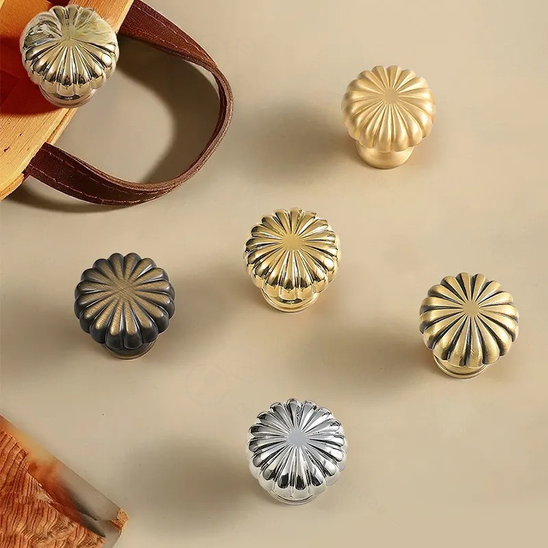 Furniture Hardware Knobs - French Simple Brass Ball Knob Single