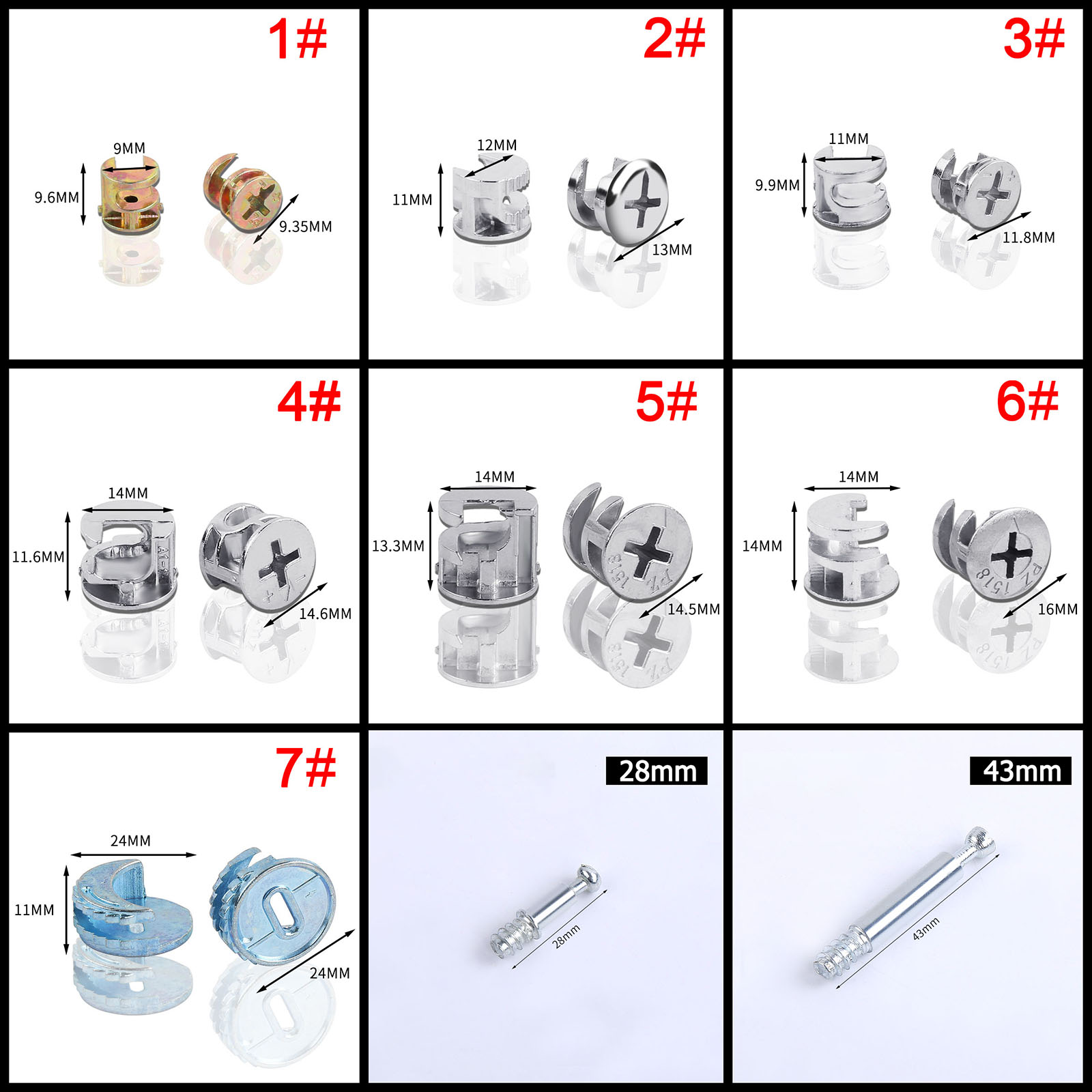 50pcs 10/11/12/14/15/18/25mm T - Furniture Joinery Hardware 评论和价格