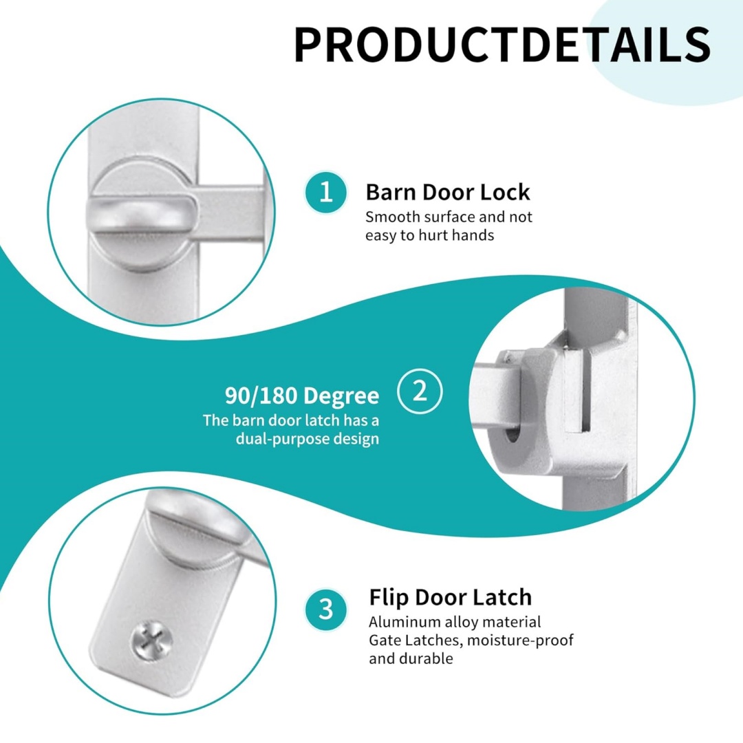 Sliding Barn Door Lock, 90/180 - Furniture Sliding Door Hardware 评论和价格