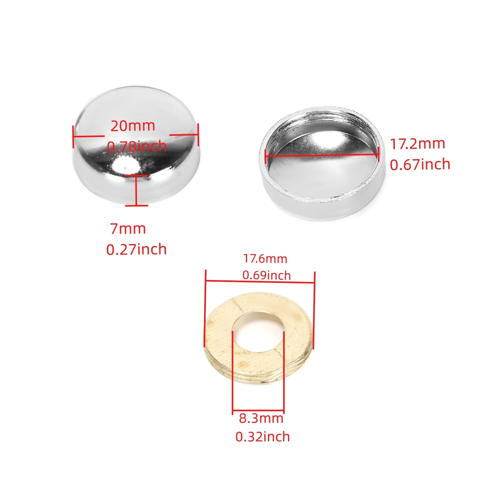 20PCS Zinc Alloy Mirror Screw  - Furniture Joinery Hardware 评论和价格
